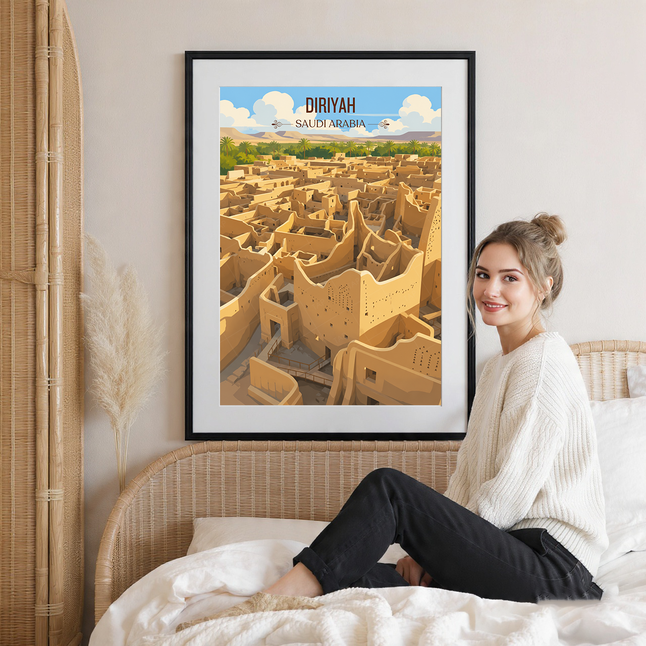Diriyah - Saudi Arabia - Travel Wall Art Deco Poster Print