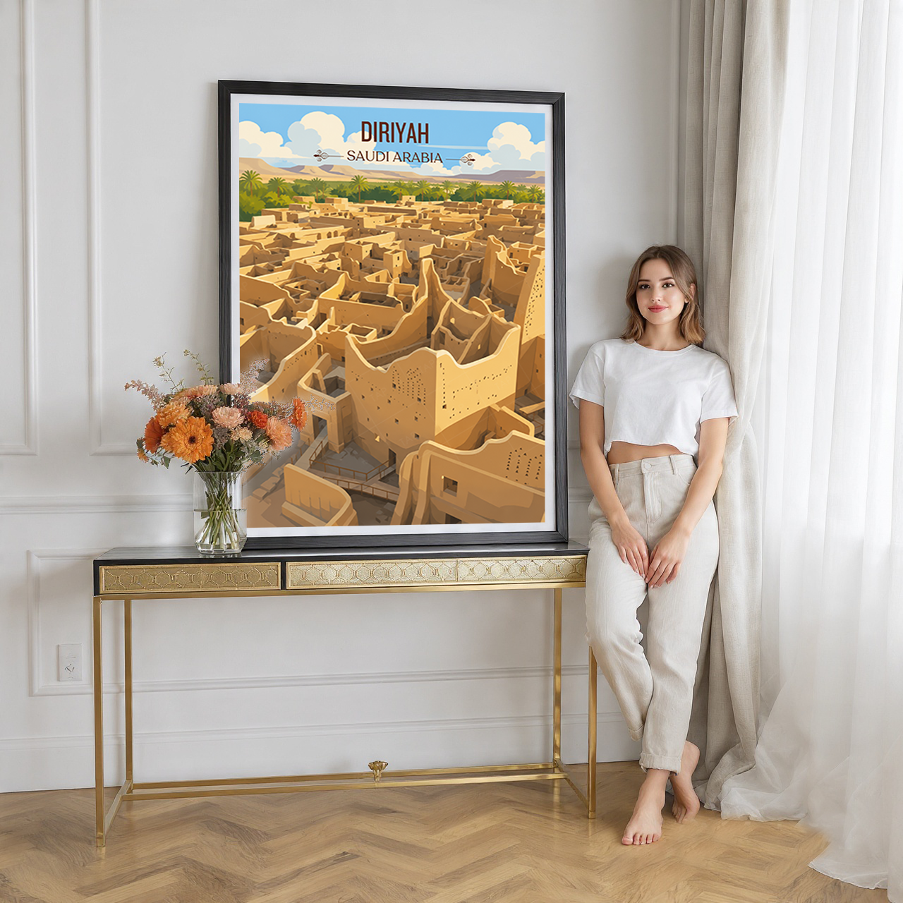 Diriyah - Saudi Arabia - Travel Wall Art Deco Poster Print