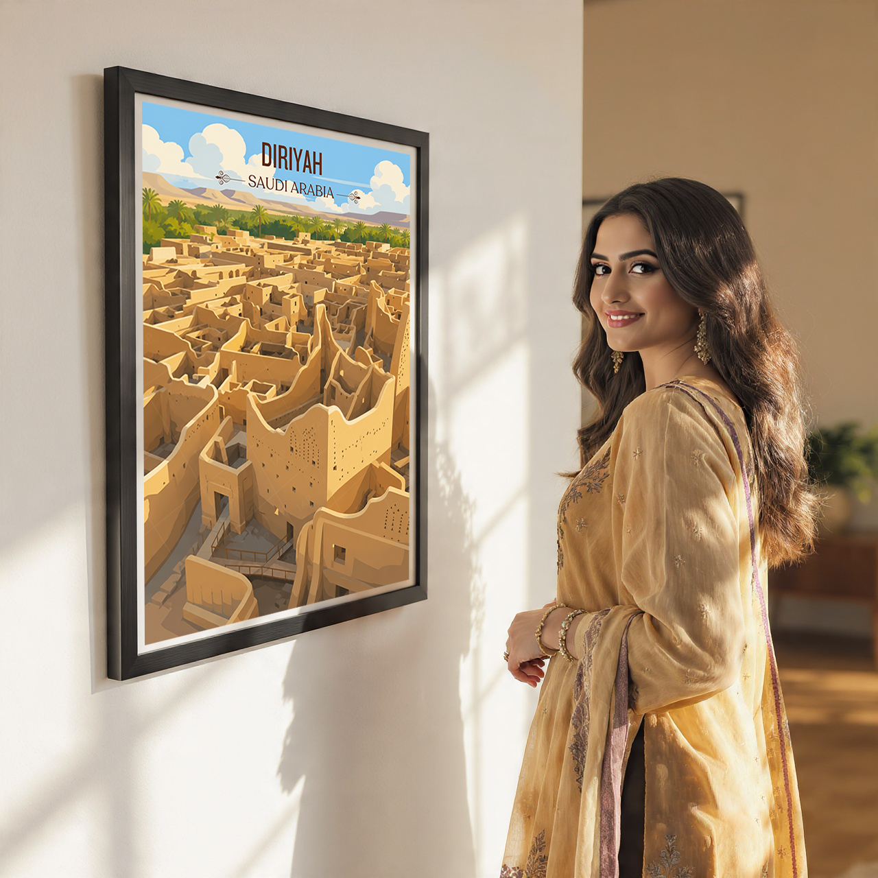 Diriyah - Saudi Arabia - Travel Wall Art Deco Poster Print
