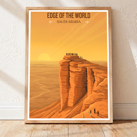 Edge of World - Saudi Arabia - Travel Wall Art Deco Poster Print - Art Print - Travel Art Poster