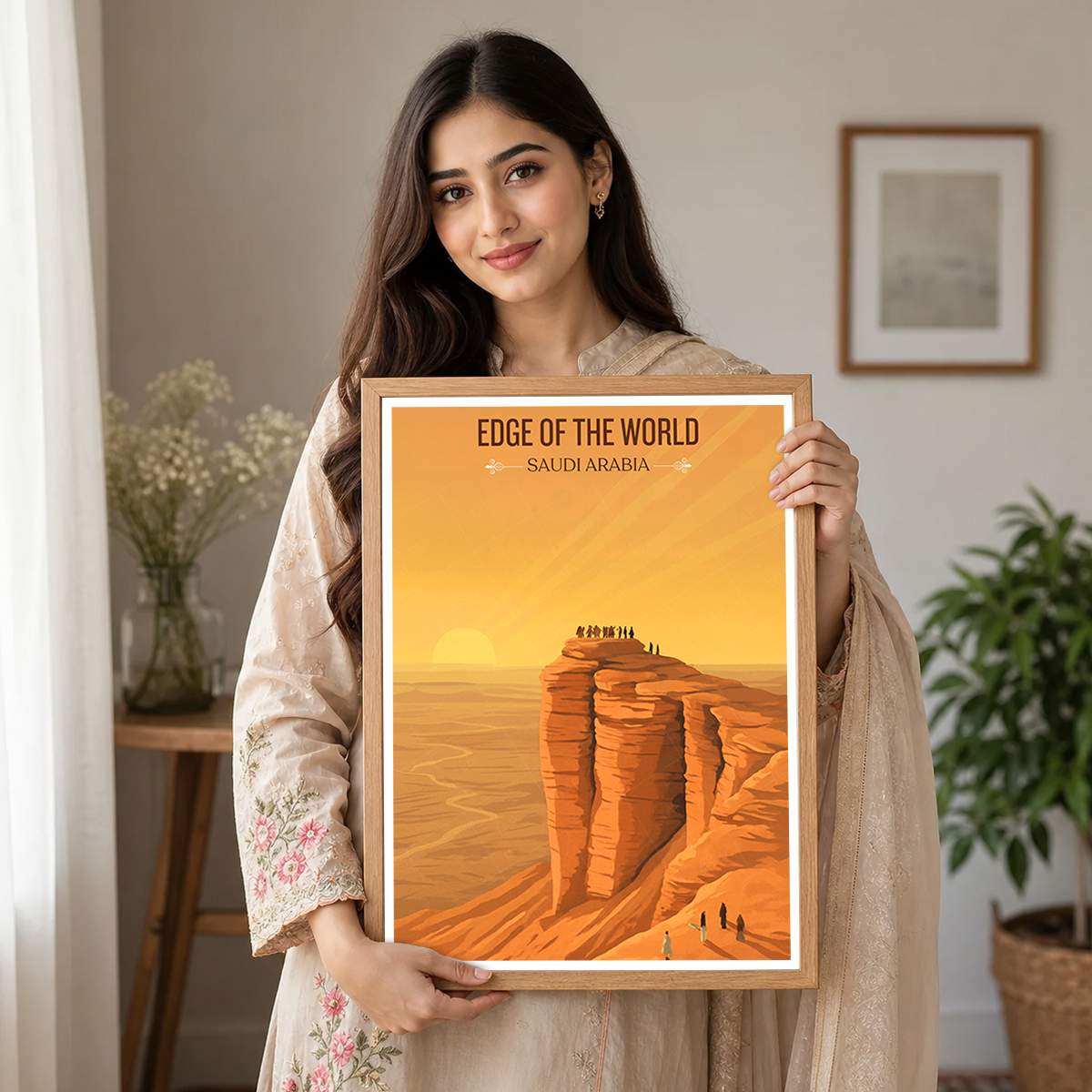 Edge of World - Saudi Arabia - Travel Wall Art Deco Poster Print