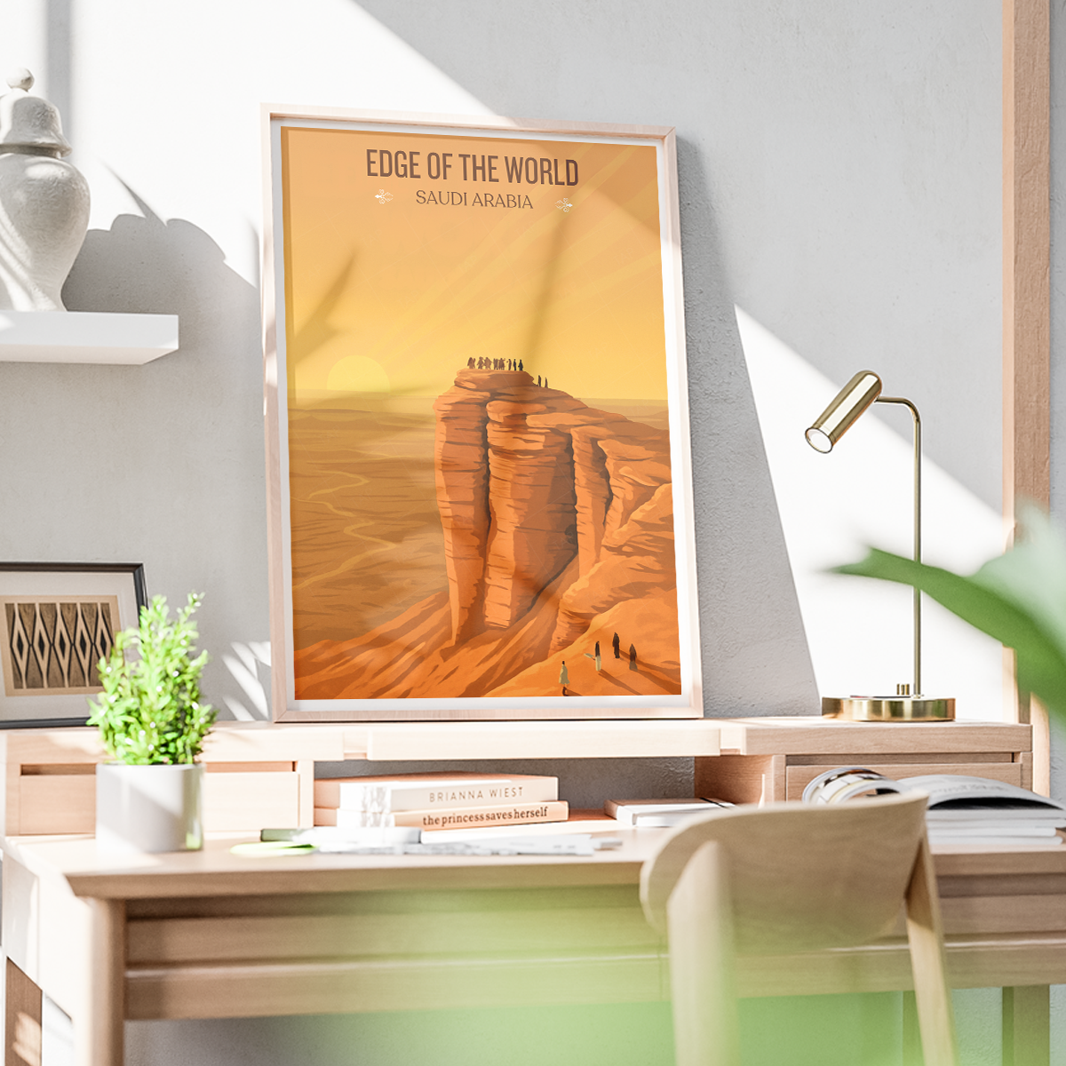 Edge of World - Saudi Arabia - Travel Wall Art Deco Poster Print