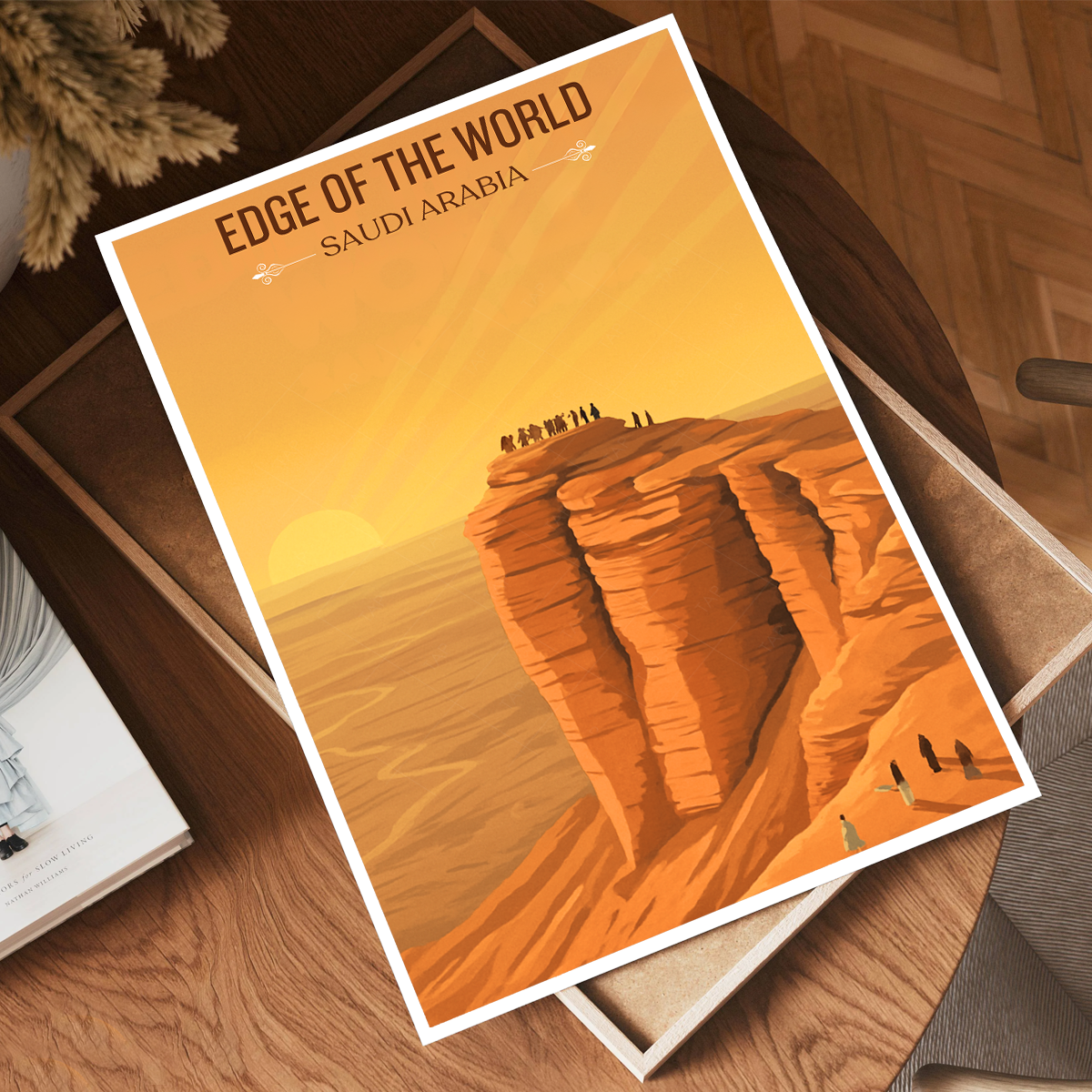 Edge of World - Saudi Arabia - Travel Wall Art Deco Poster Print