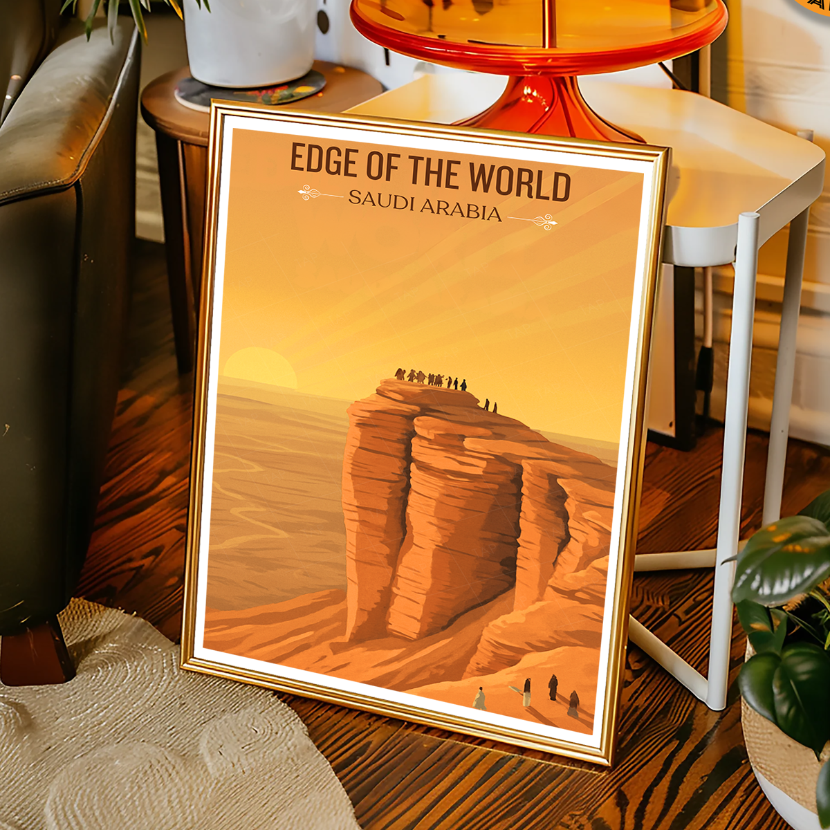 Edge of World - Saudi Arabia - Travel Wall Art Deco Poster Print