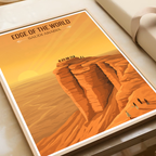 Edge of World - Saudi Arabia - Travel Wall Art Deco Poster Print