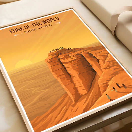 Edge of World - Saudi Arabia - Travel Wall Art Deco Poster Print - Art Print - Travel Art Poster