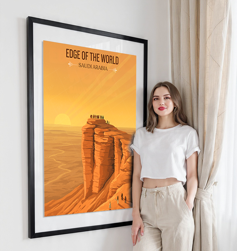 Edge of World - Saudi Arabia - Travel Wall Art Deco Poster Print