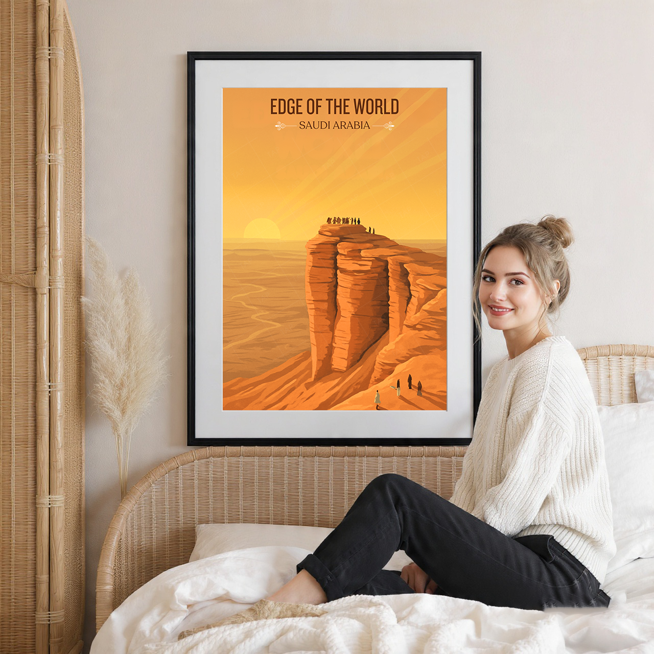 Edge of World - Saudi Arabia - Travel Wall Art Deco Poster Print