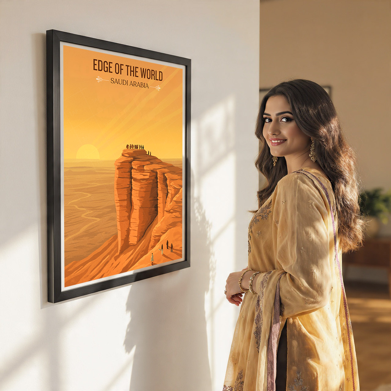 Edge of World - Saudi Arabia - Travel Wall Art Deco Poster Print