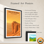Edge of World - Saudi Arabia - Travel Wall Art Deco Poster Print