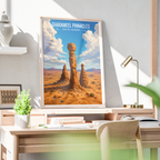 Gharameel Pinnacles - Saudi Arabia -  Travel Wall Art Deco Poster Print