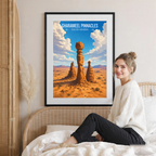 Gharameel Pinnacles - Saudi Arabia -  Travel Wall Art Deco Poster Print