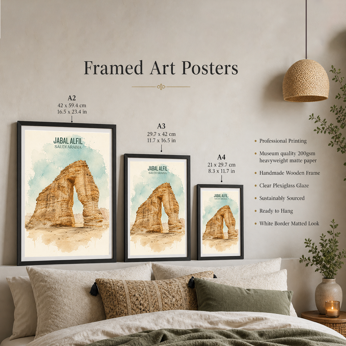 Jabal AlFil - Saudi Arabia - Travel Wall Art Deco Poster Print