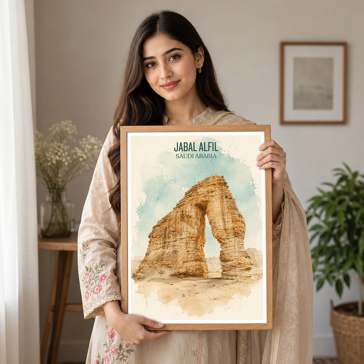 Jabal AlFil - Saudi Arabia - Travel Wall Art Deco Poster Print