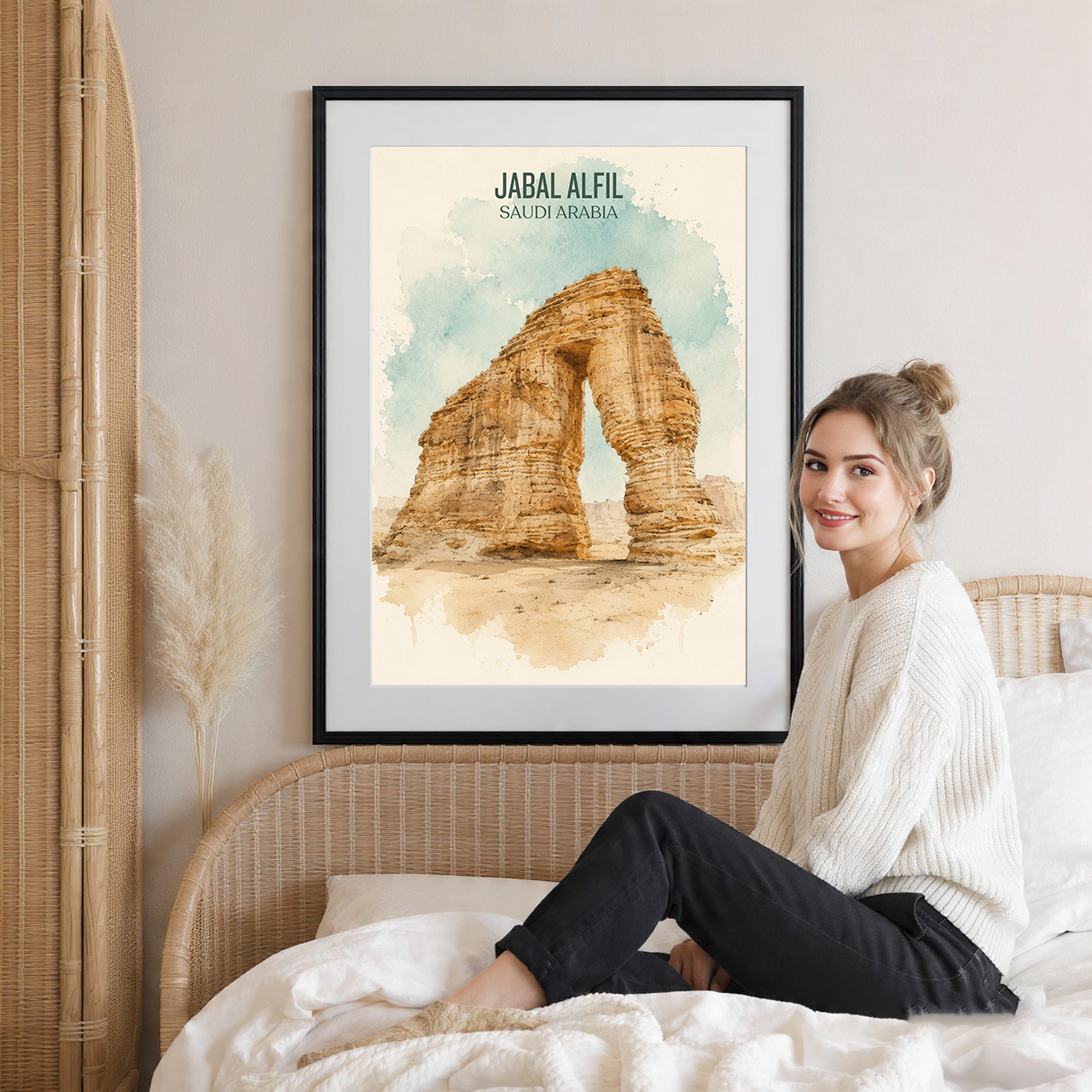 Jabal AlFil - Saudi Arabia - Travel Wall Art Deco Poster Print