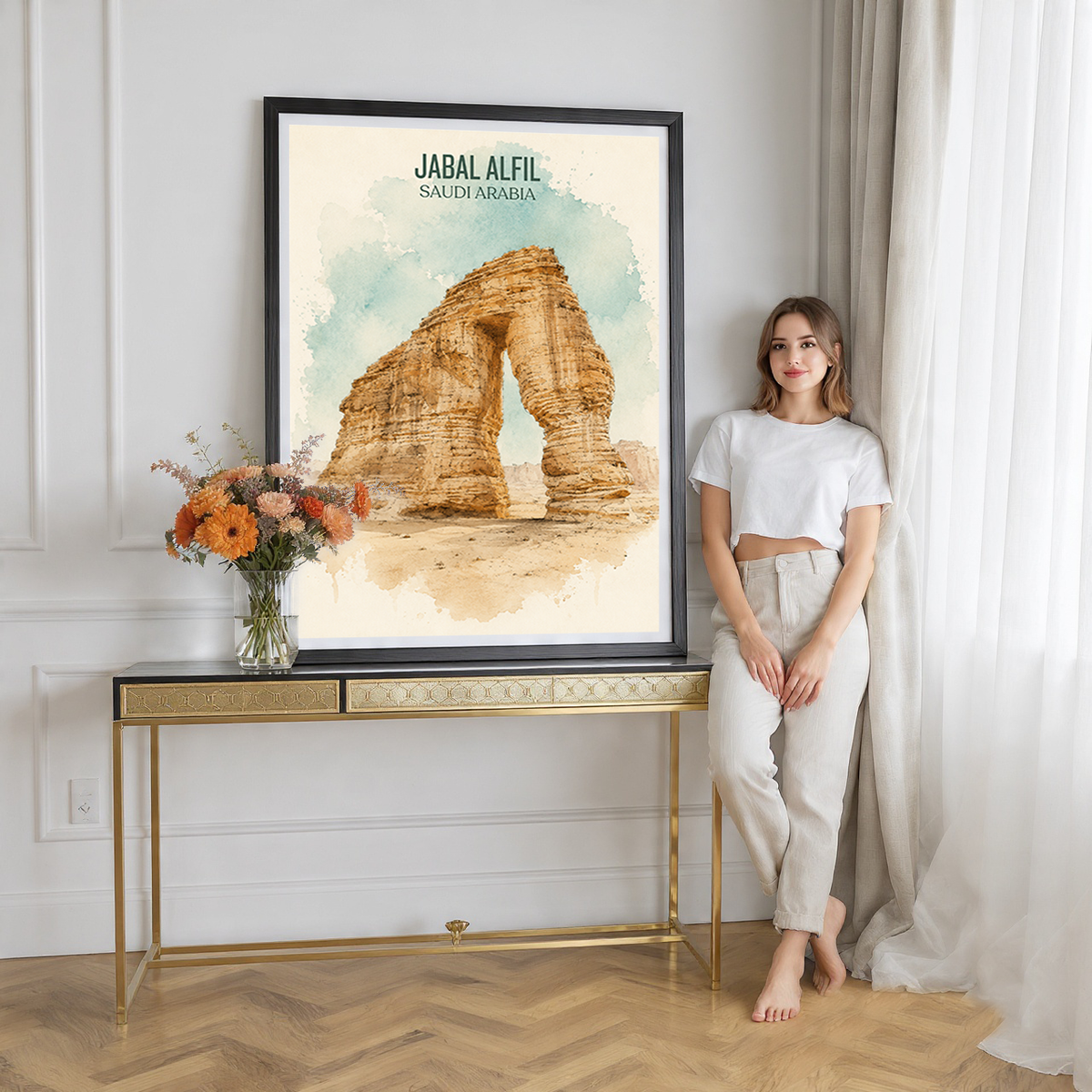 Jabal AlFil - Saudi Arabia - Travel Wall Art Deco Poster Print