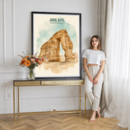 Jabal AlFil - Saudi Arabia - Travel Wall Art Deco Poster Print