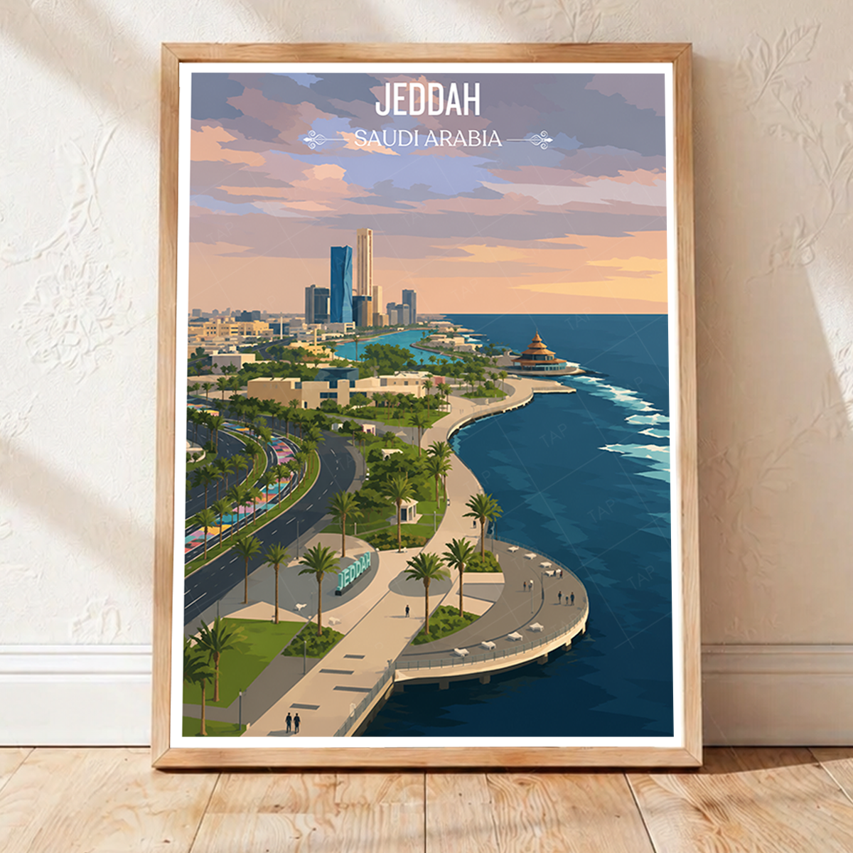 Jeddah - Saudi Arabia - Travel Wall Art Deco Poster Print