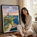 Jeddah - Saudi Arabia - Travel Wall Art Deco Poster Print