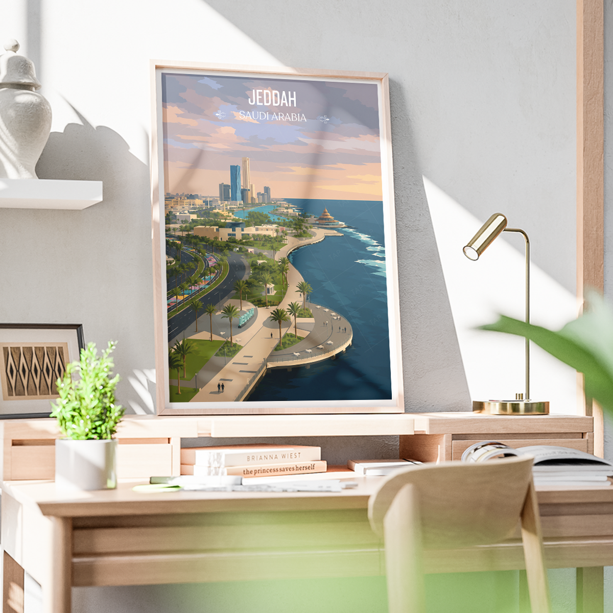 Jeddah - Saudi Arabia - Travel Wall Art Deco Poster Print
