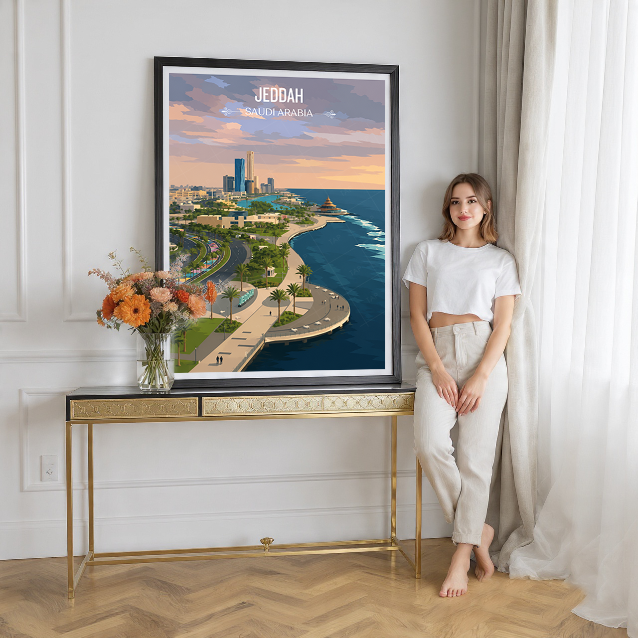 Jeddah - Saudi Arabia - Travel Wall Art Deco Poster Print