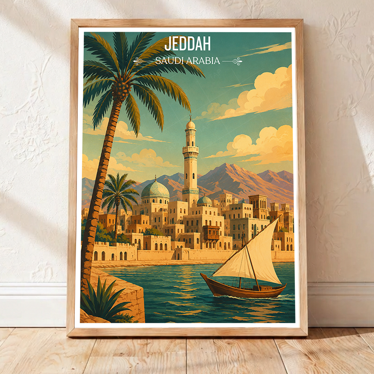 Jeddah - Saudi Arabia - Travel Wall Art Deco Poster Print