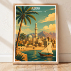 Jeddah - Saudi Arabia - Travel Wall Art Deco Poster Print