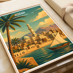 Jeddah - Saudi Arabia - Travel Wall Art Deco Poster Print