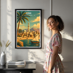 Jeddah - Saudi Arabia - Travel Wall Art Deco Poster Print