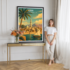 Jeddah - Saudi Arabia - Travel Wall Art Deco Poster Print