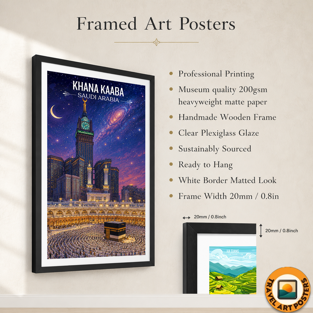 Khana Kaaba - Saudi Arabia - Travel Wall Art Deco Poster Print