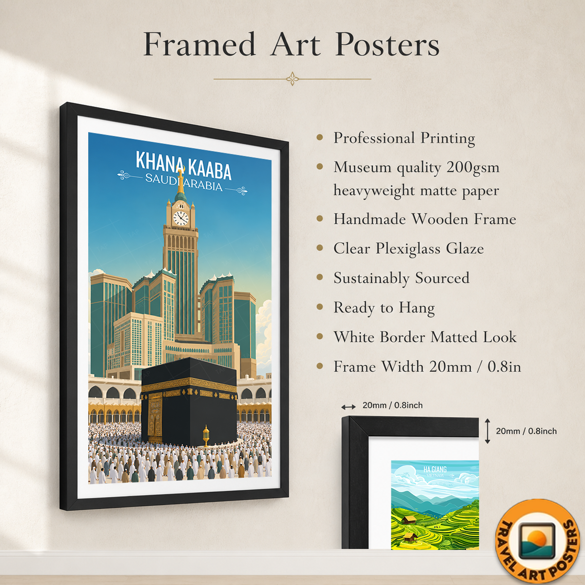 Khana Kaaba - Saudi Arabia - Travel Wall Art Deco Poster Print
