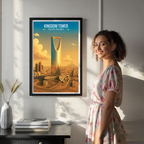 Kingdom Tower - Saudi Arabia - Travel Wall Art Deco Poster Print