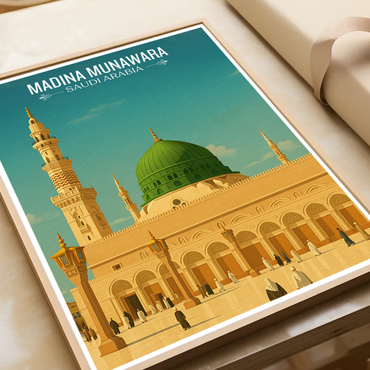 Madina Munawara - Saudi Arabia - Travel Wall Art Deco Poster Print - Art Print - Travel Art Poster