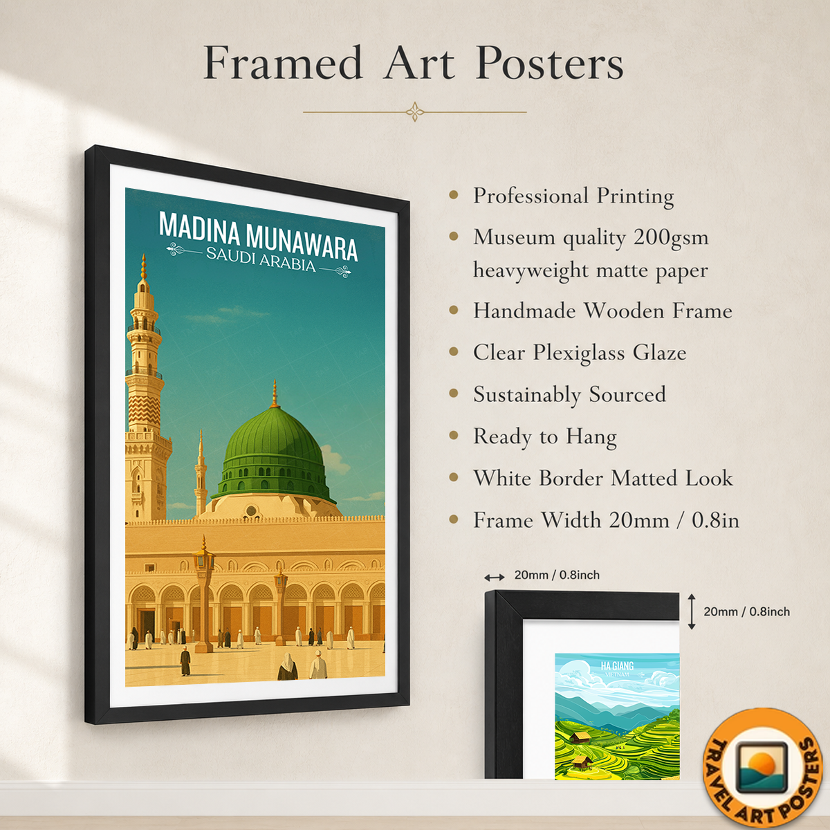 Madina Munawara - Saudi Arabia - Travel Wall Art Deco Poster Print