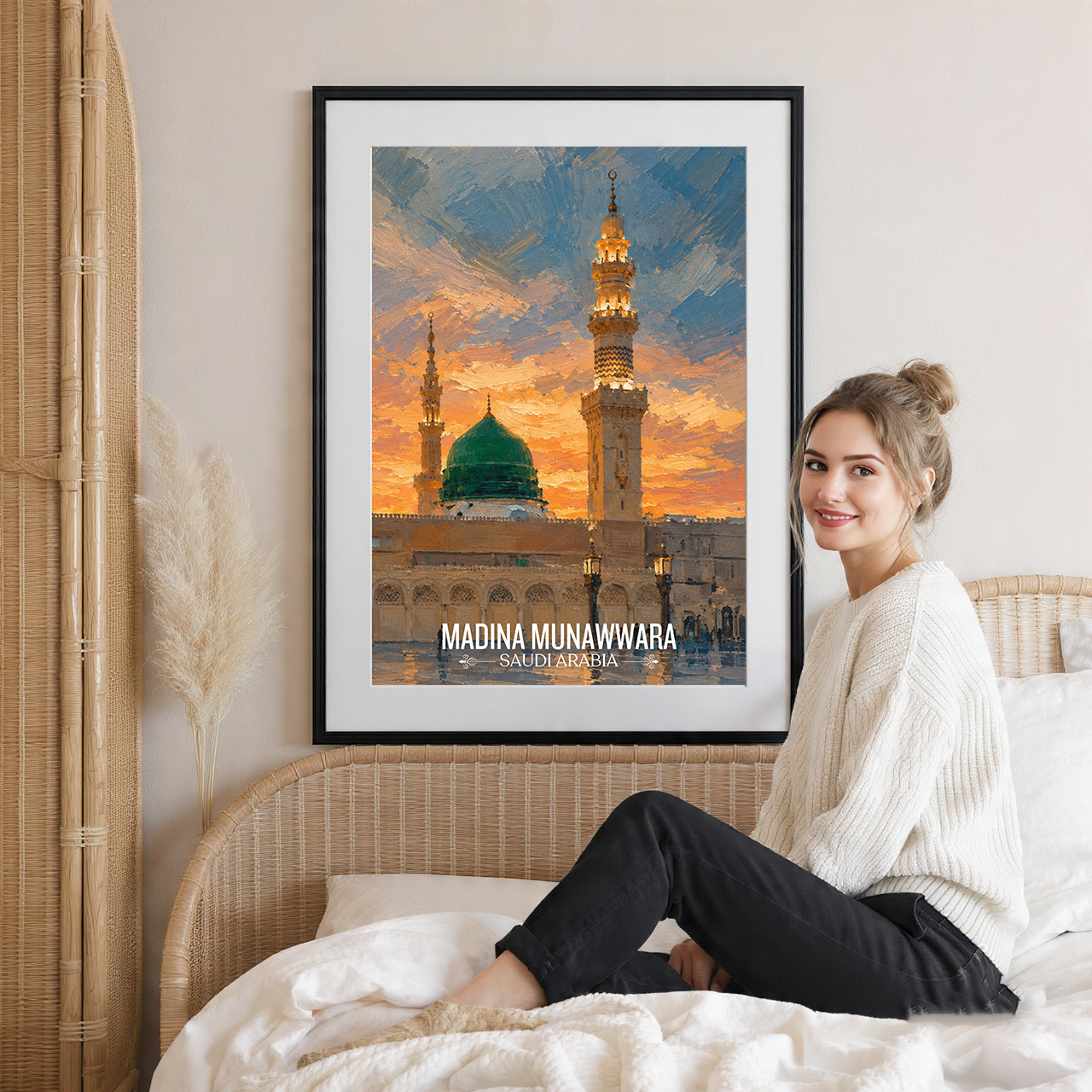 Madina Munawara Yasrib - Saudi Arabia - Travel Wall Art Deco Poster Print