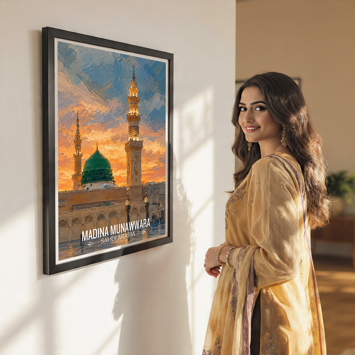 Madina Munawara Yasrib - Saudi Arabia - Travel Wall Art Deco Poster Print