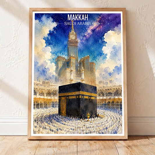 Makkah - Saudi Arabia - Travel Wall Art Deco Poster Print - Art Print - Travel Art Poster