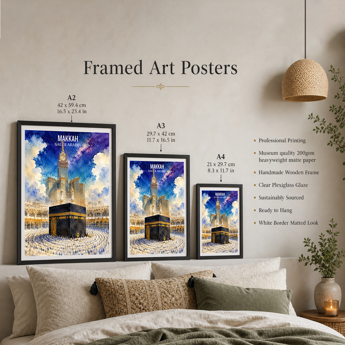 Makkah - Saudi Arabia - Travel Wall Art Deco Poster Print