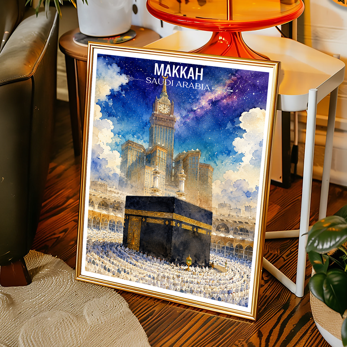Makkah - Saudi Arabia - Travel Wall Art Deco Poster Print