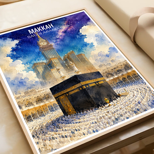 Makkah - Saudi Arabia - Travel Wall Art Deco Poster Print - Art Print - Travel Art Poster