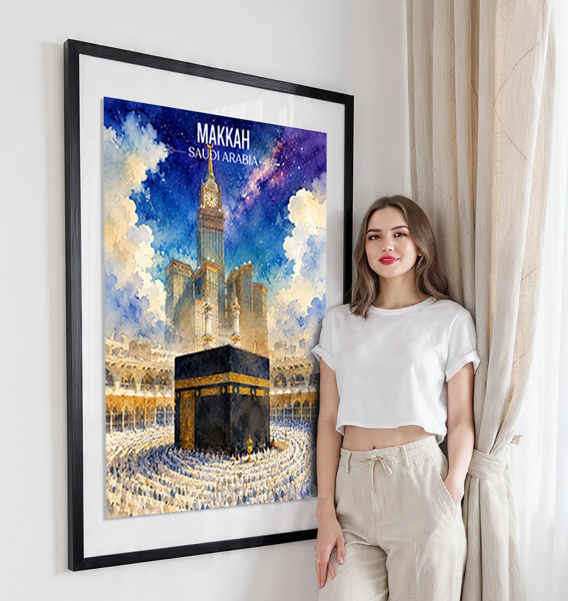 Makkah - Saudi Arabia - Travel Wall Art Deco Poster Print