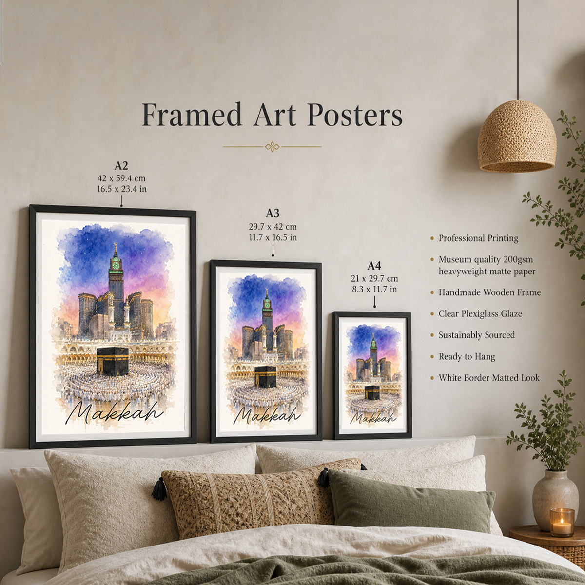 Makkah - Saudi Arabia - Travel Wall Art Deco Poster Print - Art Print - Travel Art Poster