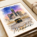 Makkah - Saudi Arabia - Travel Wall Art Deco Poster Print - Art Print - Travel Art Poster