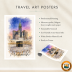 Makkah - Saudi Arabia - Travel Wall Art Deco Poster Print - Art Print - Travel Art Poster