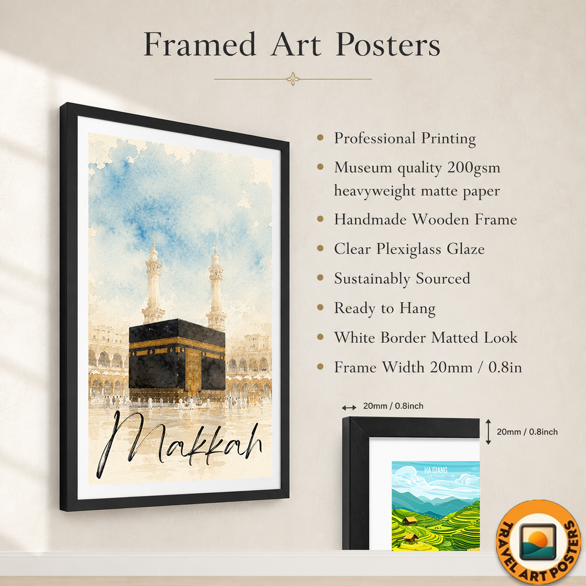 Makkah - Saudi Arabia - Travel Wall Art Deco Poster Print - Art Print - Travel Art Poster