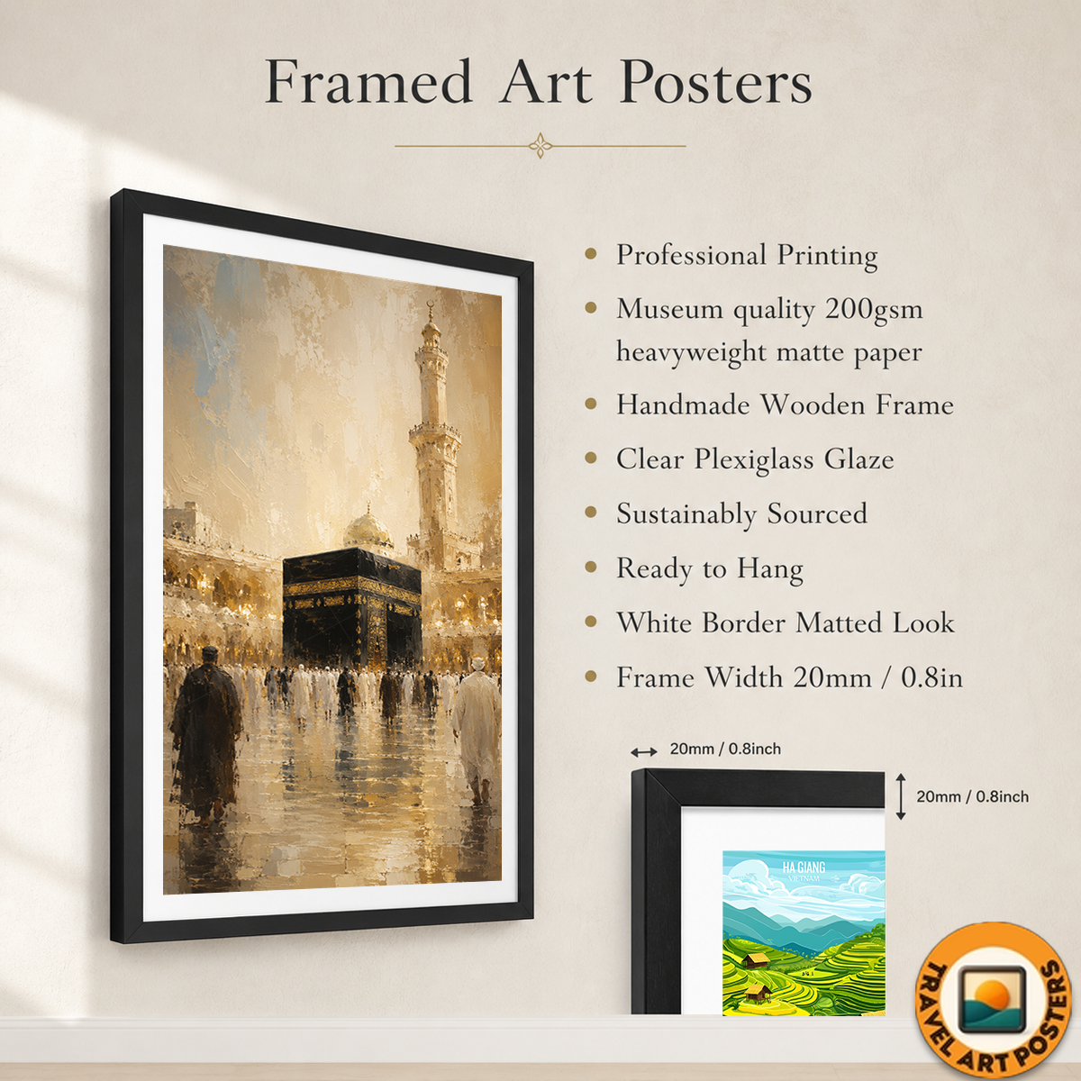 Makkah - Saudi Arabia - Travel Wall Art Deco Poster Print - Art Print - Travel Art Poster