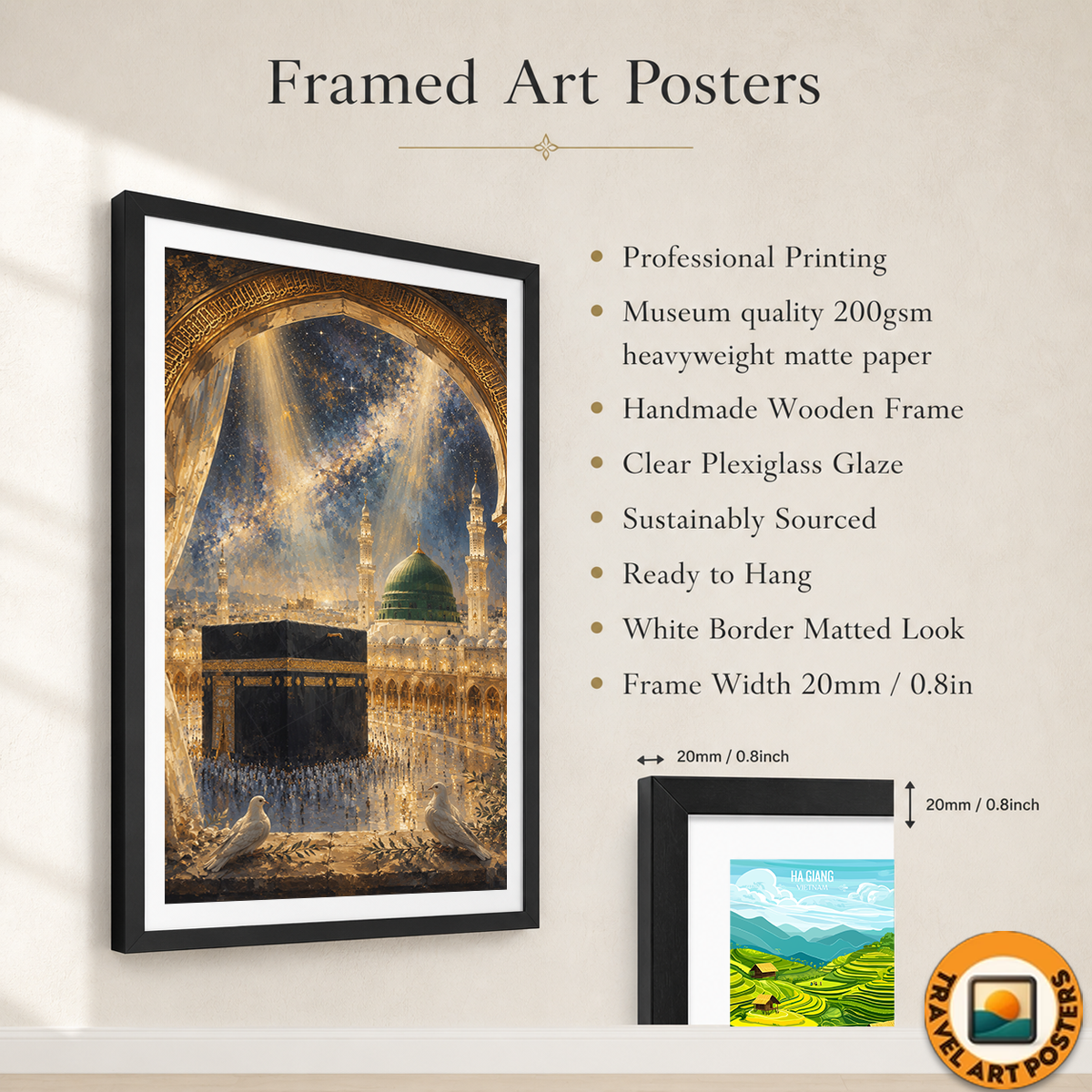 Makkah - Saudi Arabia - Travel Wall Art Deco Poster Print - Art Print - Travel Art Poster