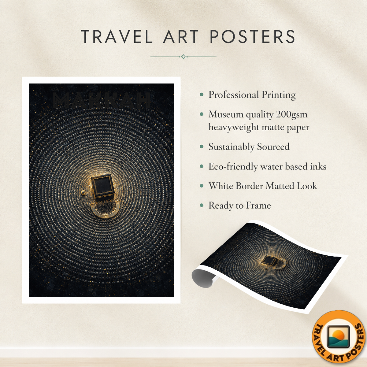 Makkah - Saudi Arabia - Travel Wall Art Deco Poster Print - Art Print - Travel Art Poster