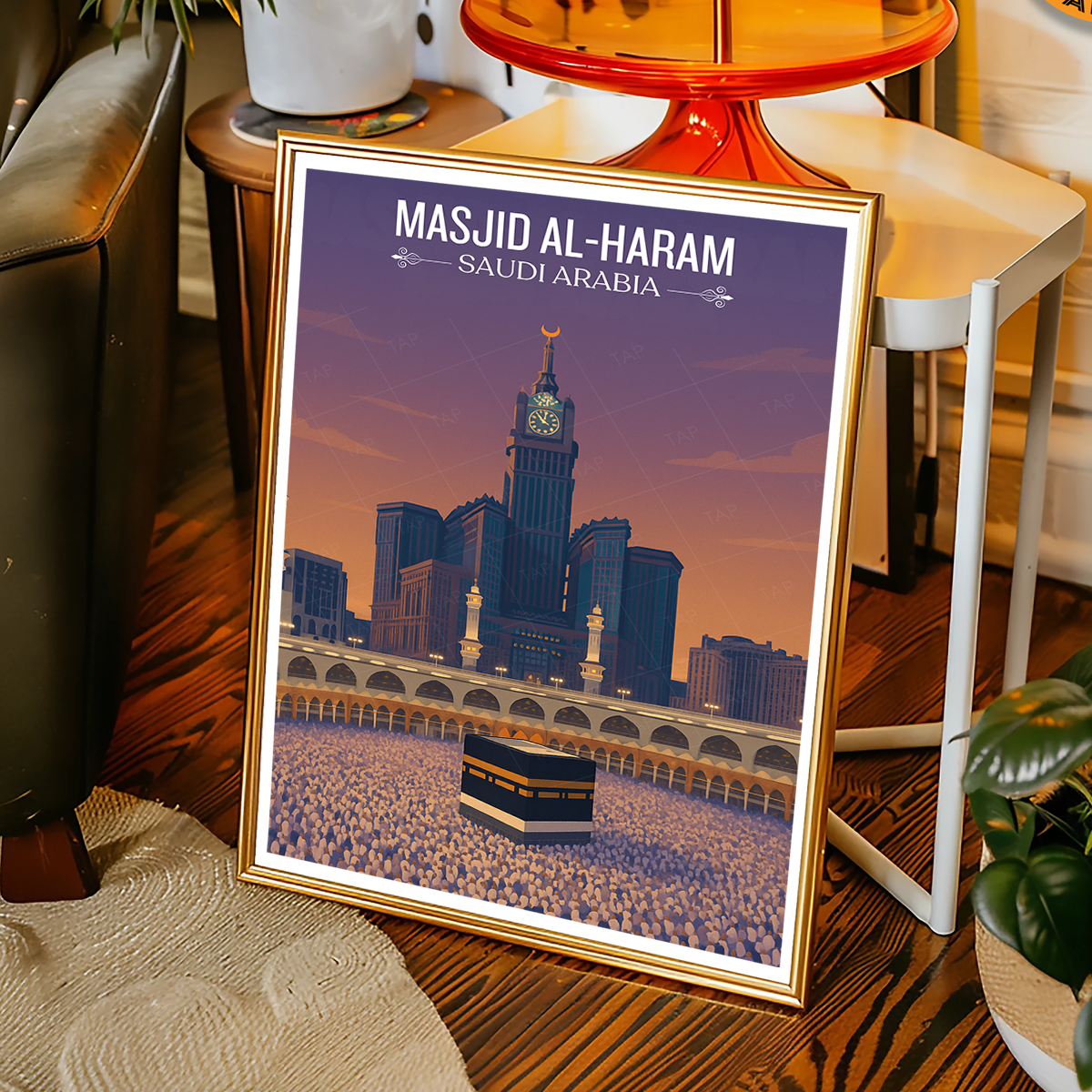Masjid Al-Haram - Saudi Arabia - Travel Wall Art Deco Poster Print - Art Print - Travel Art Poster